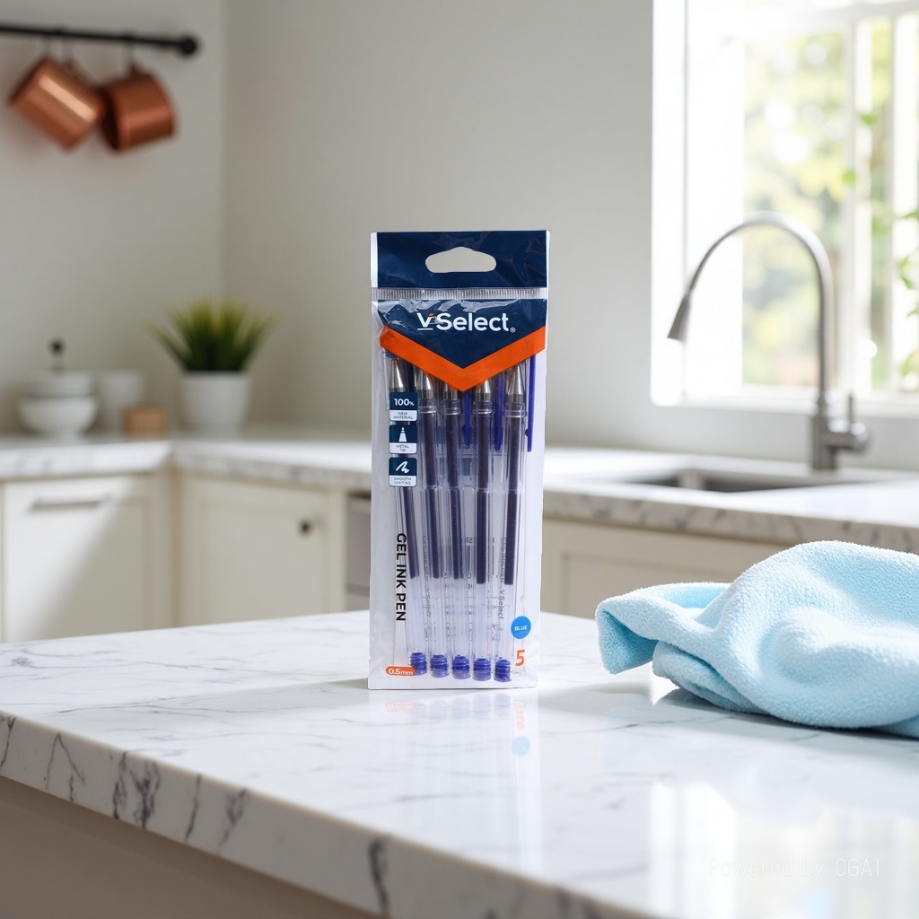Blue 0.5mm gel pens, 5 pieces per bag, exclusively for export. Minimum order quantity: one box Specification image