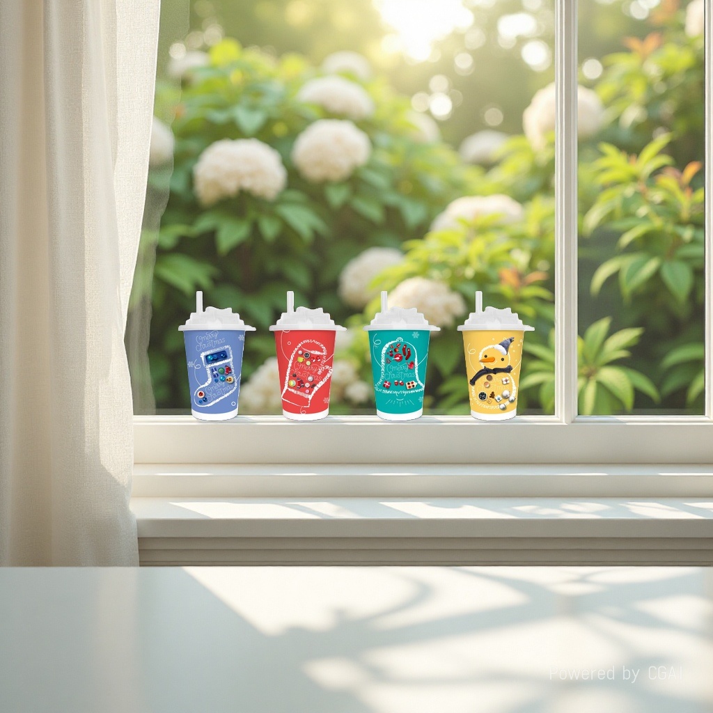 Blue socks, red gloves, green socks, yellow snowman, milk tea cup, wet wipes