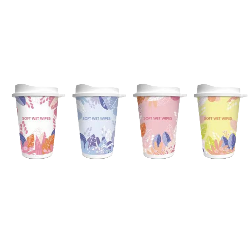 Blanco azul rosa amarillo taza cuerpo fondo color hoja forma taza de café toalla húmeda Item Picture