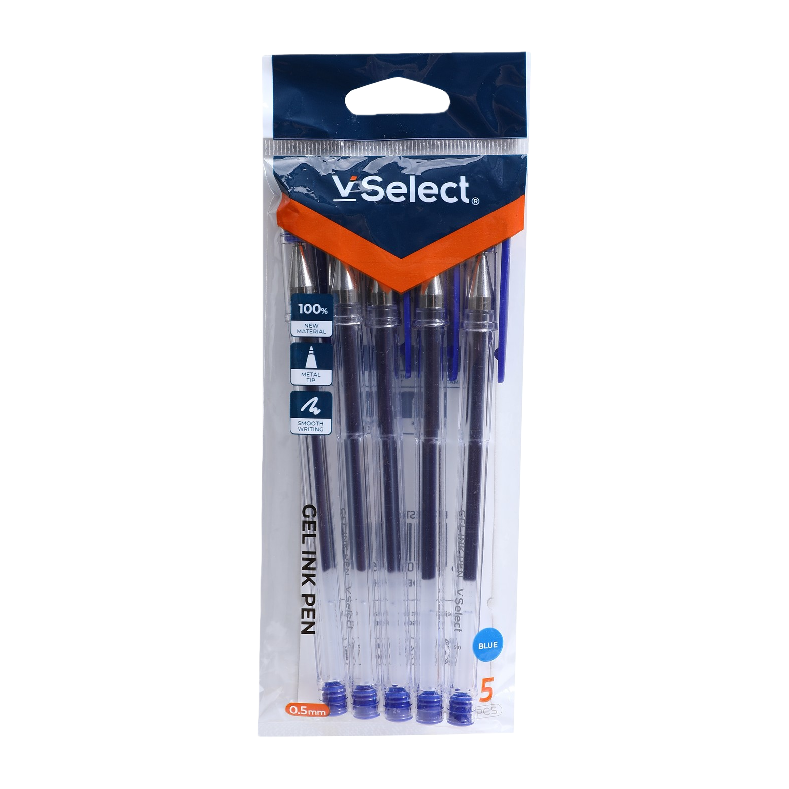Blue 0.5mm gel pens, 5 pieces per bag, exclusively for export. Minimum order quantity: one box Item Picture