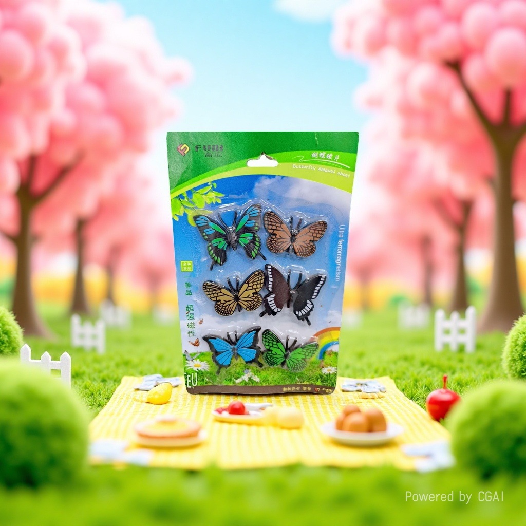 Colorful butterfly magnetic sheet children's cartoon magnetic toy magnetic building blocks details Picture
