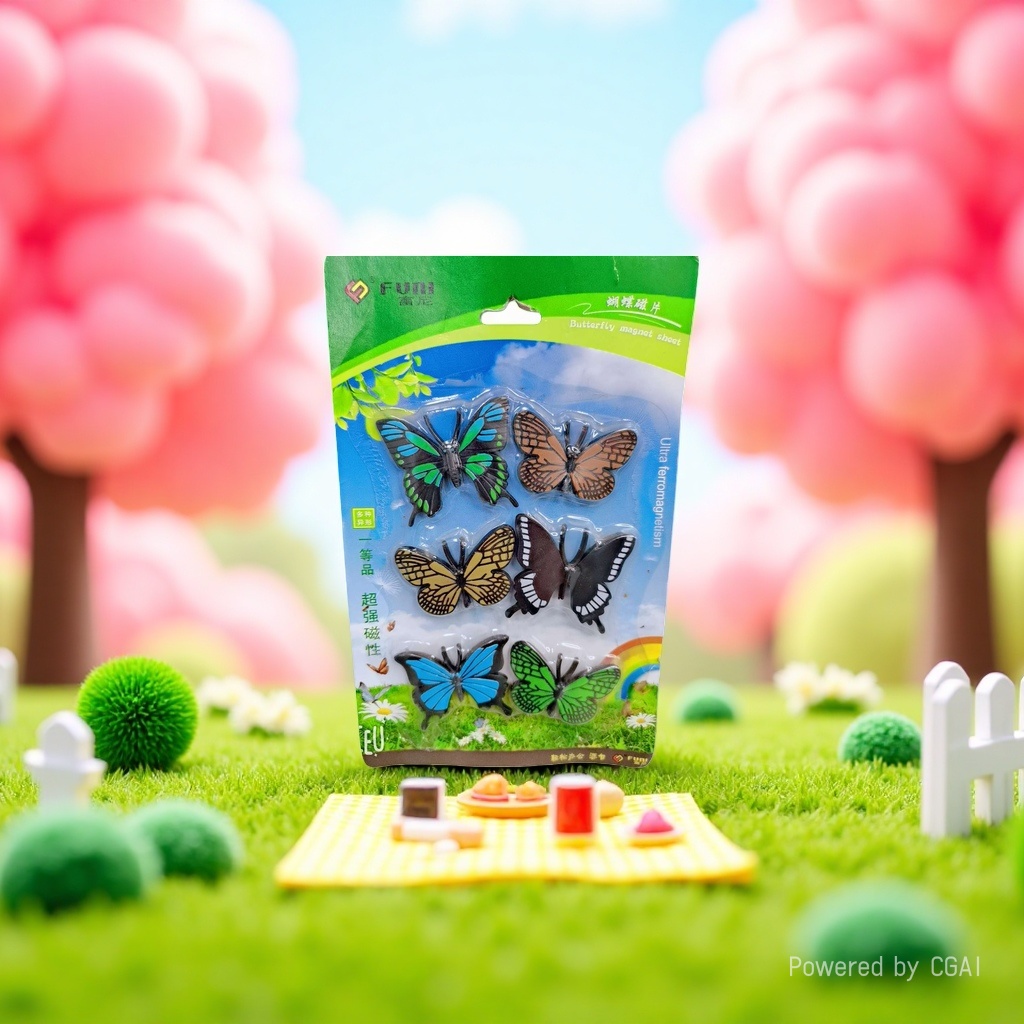 Colorful butterfly magnetic sheet children's cartoon magnetic toy magnetic building blocks