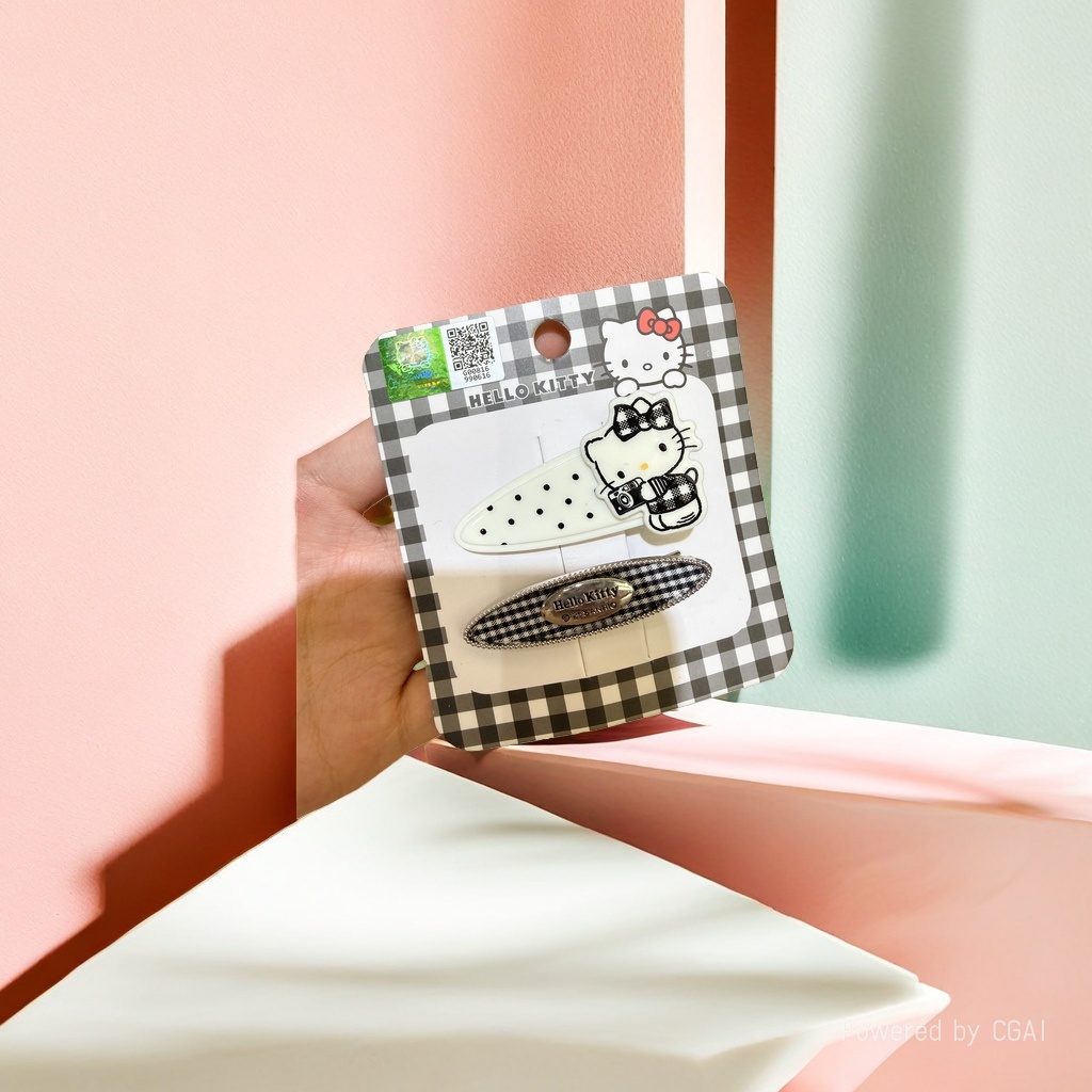 Black and white checkered packaging hair clip set, grab clip, hair pin, pearl jewelry
