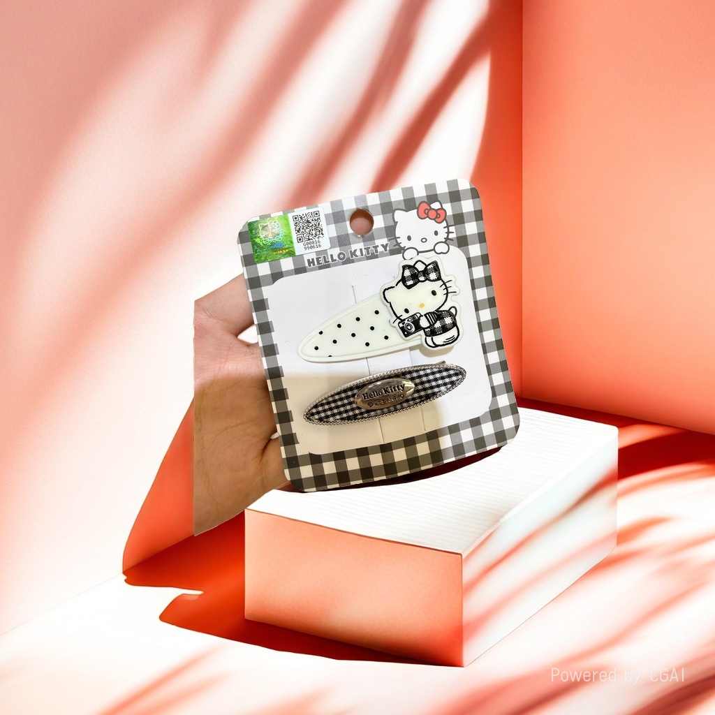 Black and white checkered packaging hair clip set, grab clip, hair pin, pearl jewelry Specification image