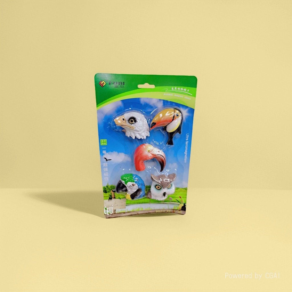 Colorful bird and animal magnetic sheet set, magnetic board, blackboard magnetic sheet, magnetic whiteboard pen, stationery storage, socks and cards details Picture