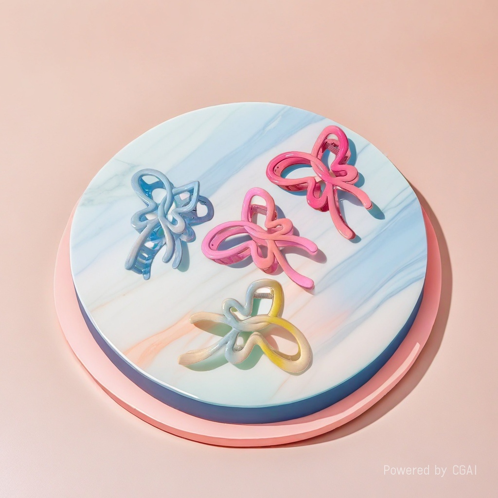 Colorful butterfly-shaped pearl grab clip hair clip accessory fashionable hair clip Specification image