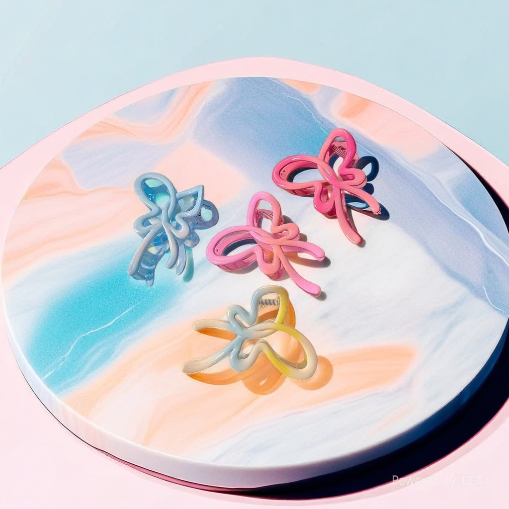 Colorful butterfly-shaped pearl grab clip hair clip accessory fashionable hair clip Application Scenario