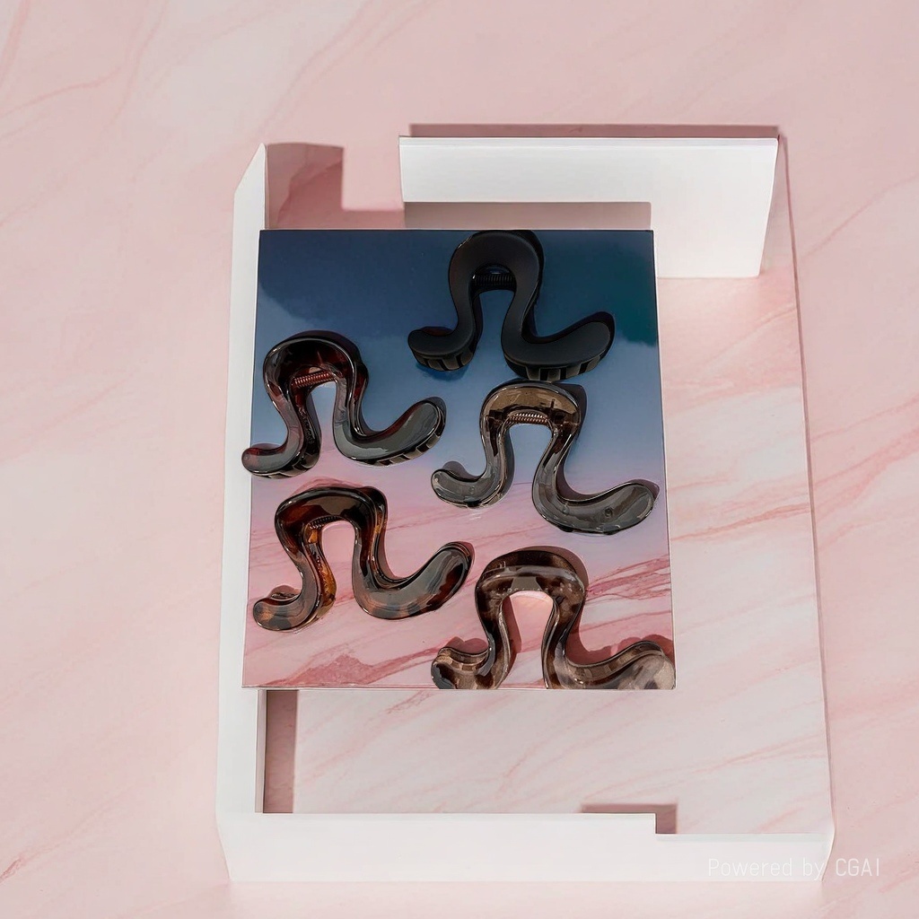 مشابك شعر لؤلؤة سوداء بنية اللون Specification image