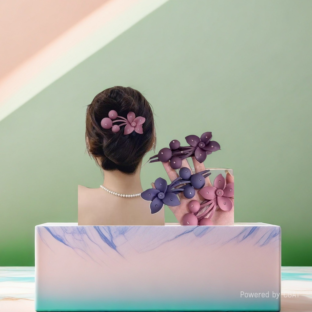 Korean high-end purple flower hairpin, shark clip, acrylic acetate gripper, Korean style Specification image