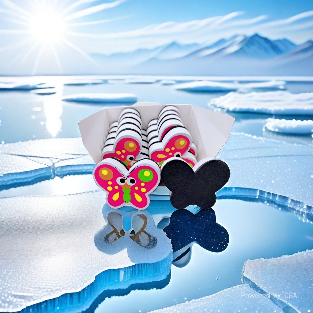Panda Stationery Colorful butterfly-shaped eraser Blind Box Set, a small stationery gift for primary school students details Picture