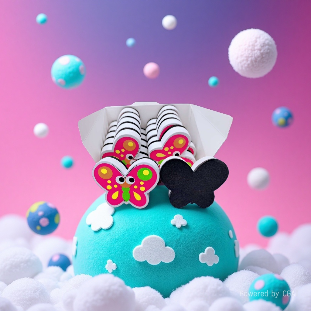 Panda Stationery Colorful butterfly-shaped eraser Blind Box Set, a small stationery gift for primary school students Application Scenario