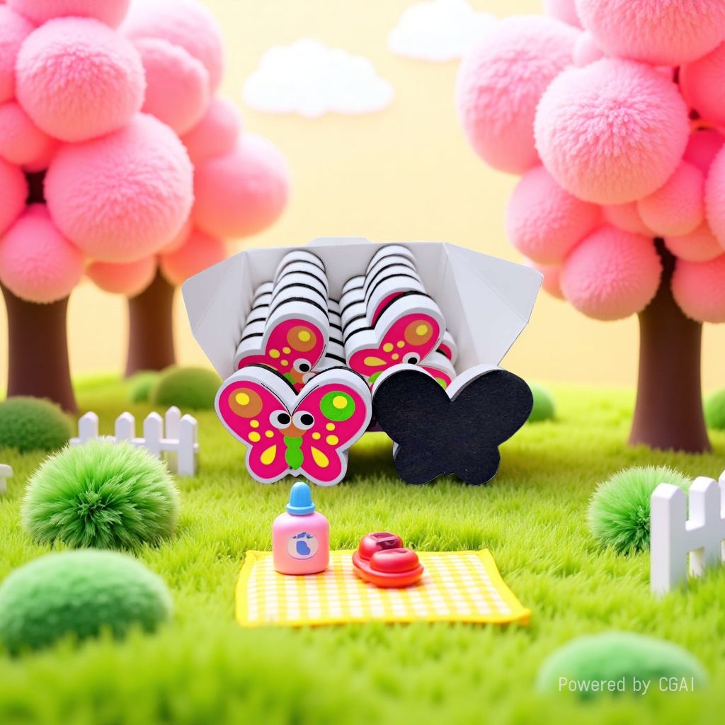 Panda Stationery Colorful butterfly-shaped eraser Blind Box Set, a small stationery gift for primary school students Specification image