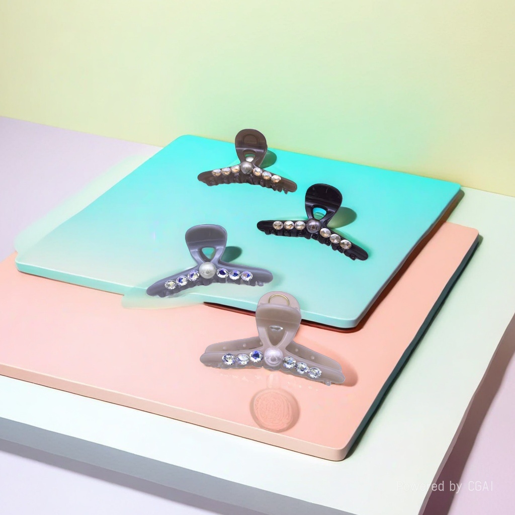 مشابك شعر ملونة من لؤلؤ الملصق باللؤلؤ Specification image