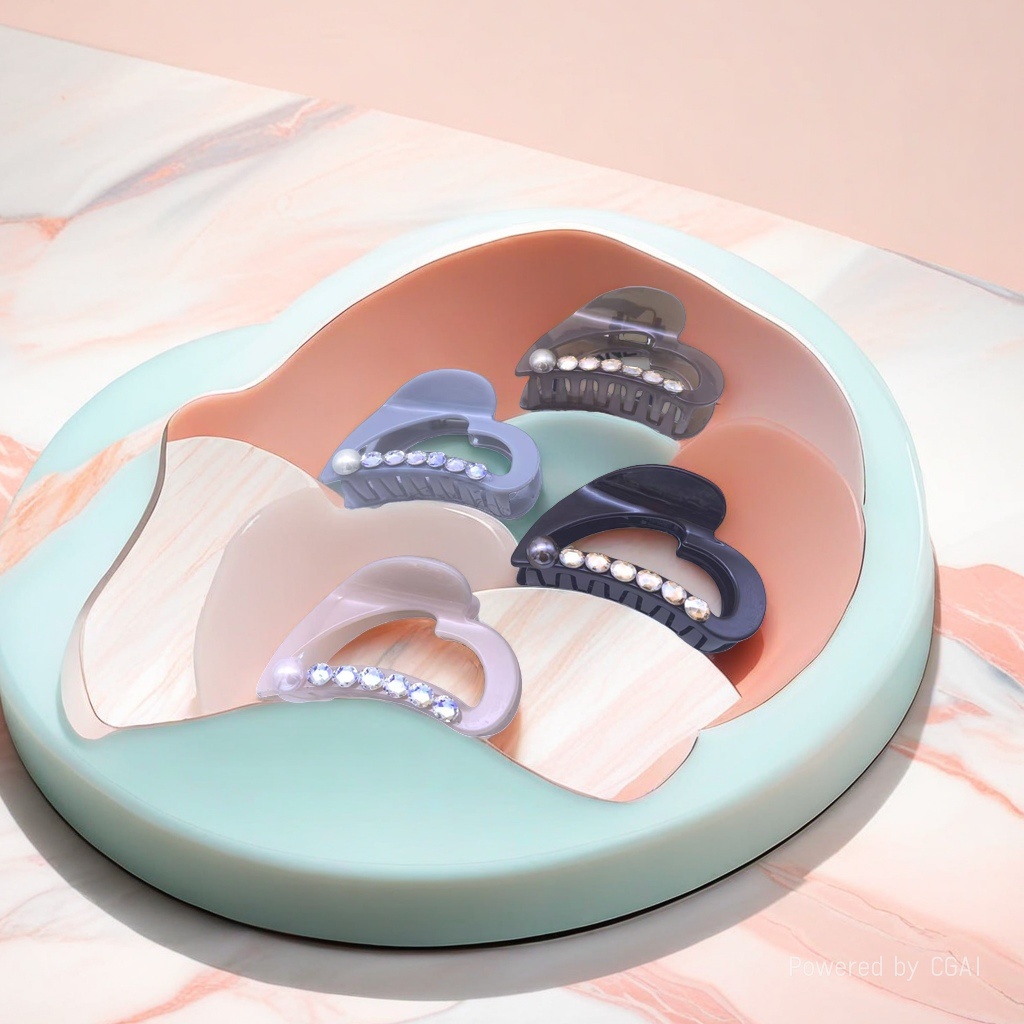 Colorful heart-shaped pearl hairpins and hairpin accessories