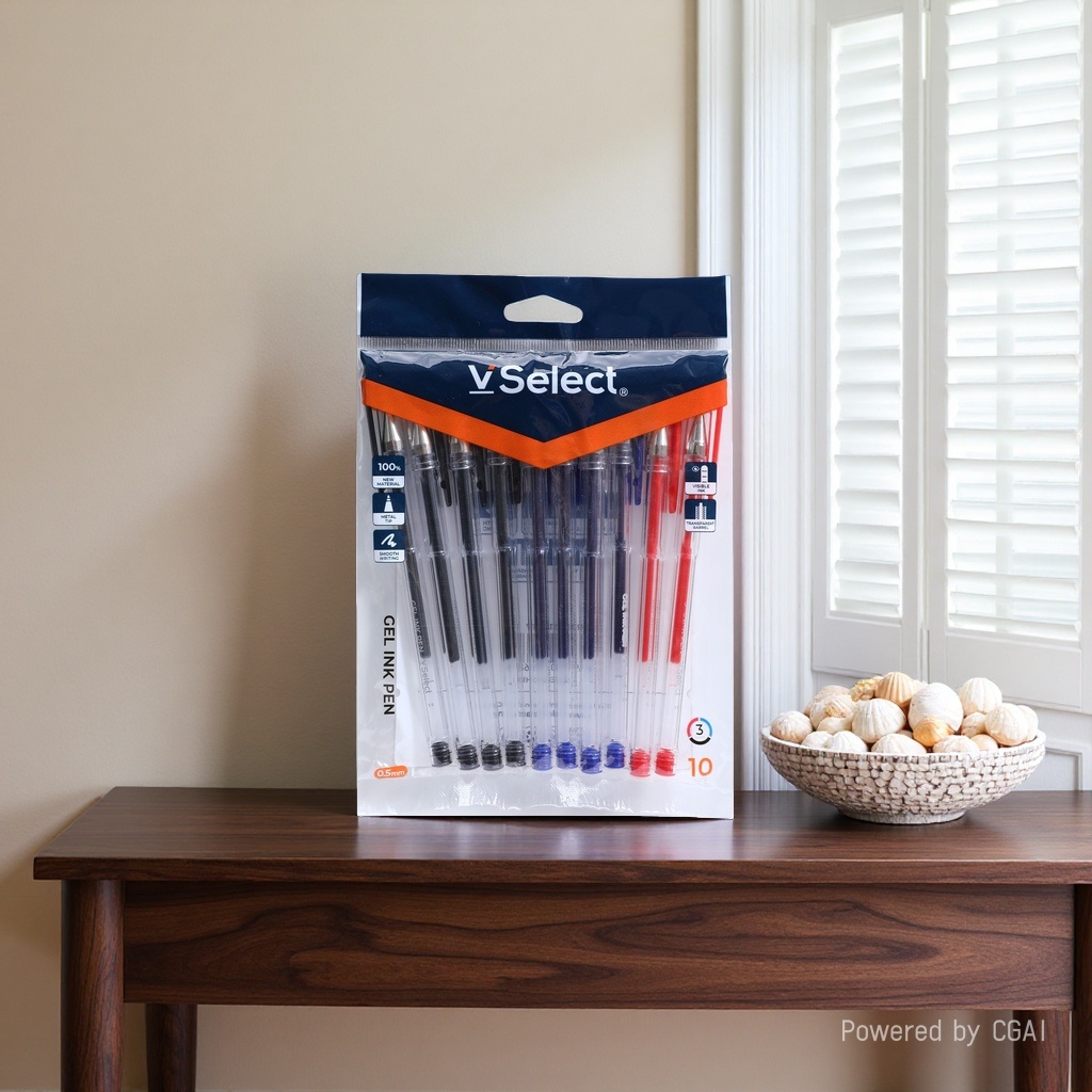 Three-color 0.5mm gel pens, 10 pieces per bag, exclusively for export. Minimum order quantity: one box Specification image