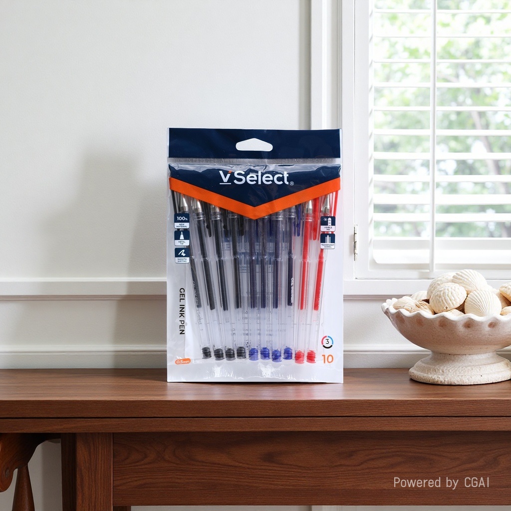 Three-color 0.5mm gel pens, 10 pieces per bag, exclusively for export. Minimum order quantity: one box Application Scenario
