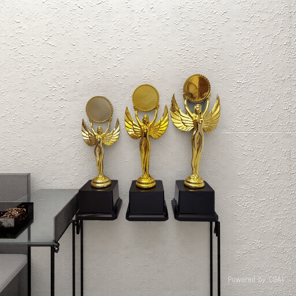 金色天使奖杯合金镀金大力神杯毕业典礼纪念足球奥运收藏品