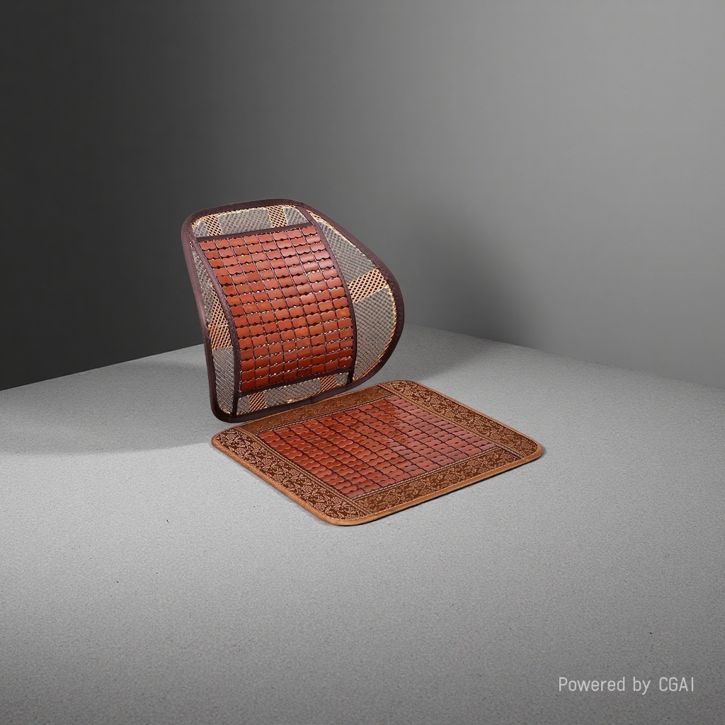 Brown bamboo seat cushion, backrest set, bamboo mat, single person, summer straw mat five-piece set Application Scenario