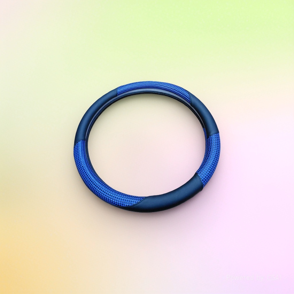 The blue mesh hand-stitched steering wheel cover is suitable for the Teramont Specification image