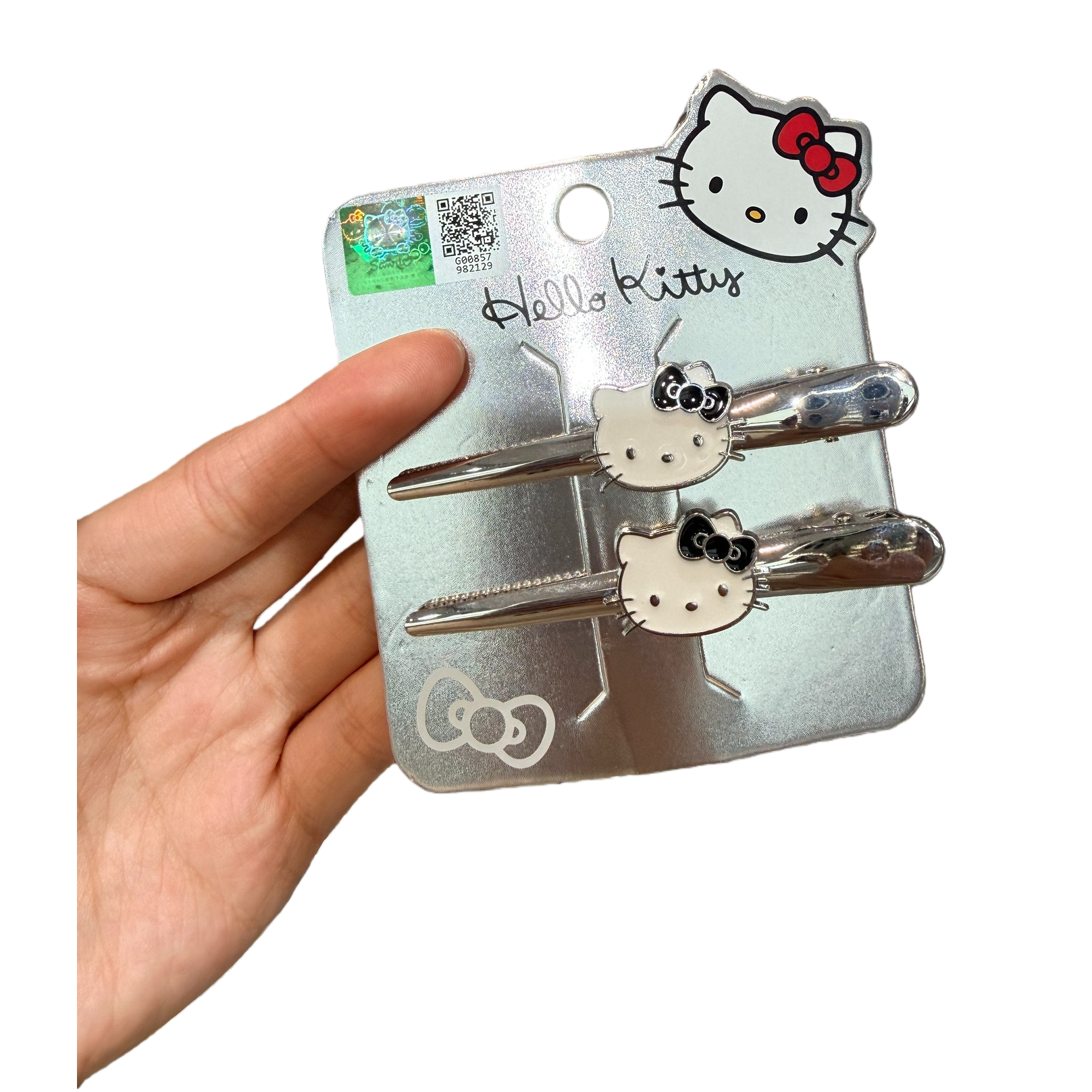 1. Silver packaged pearl grab clip hair accessory Item Picture