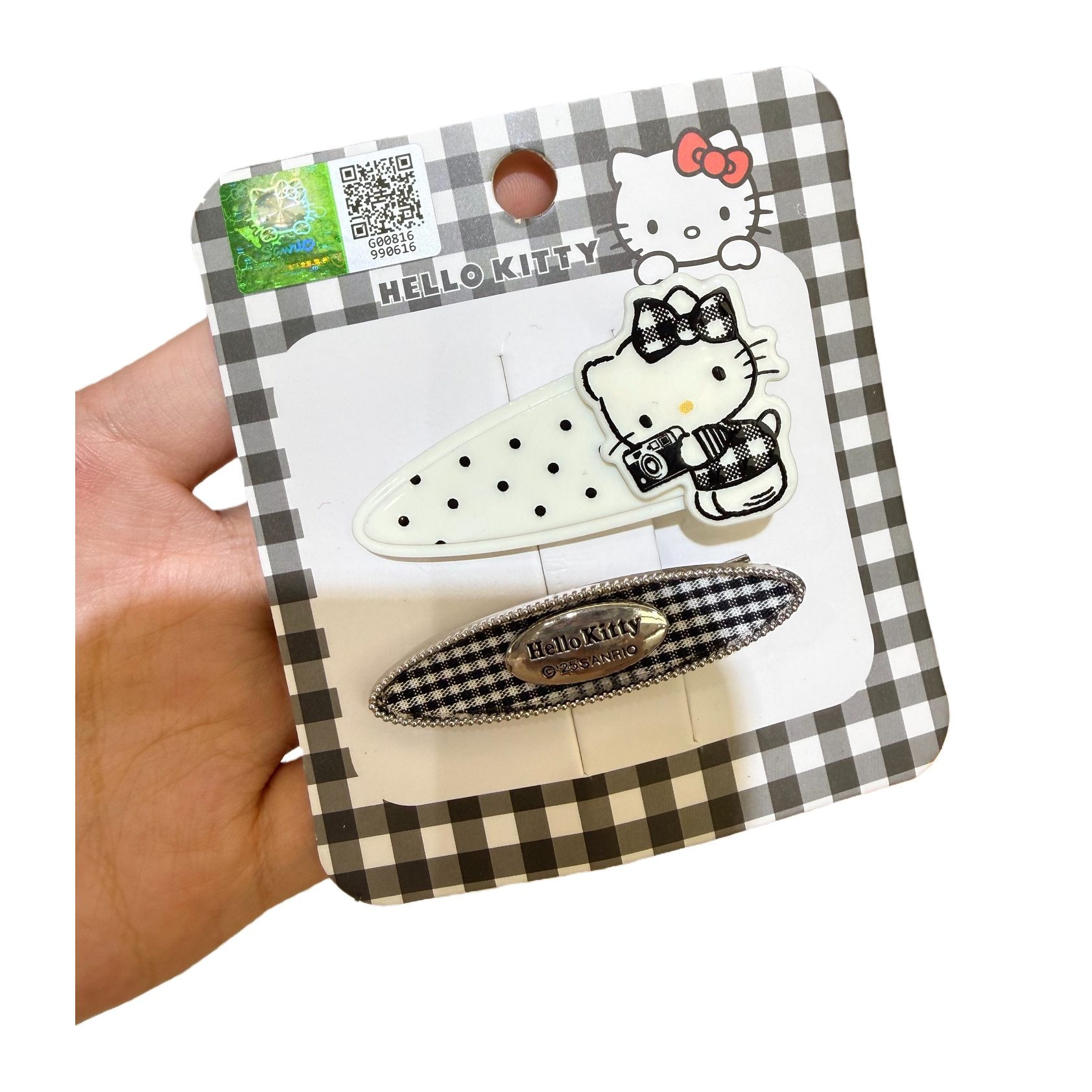 Black and white checkered packaging hair clip set, grab clip, hair pin, pearl jewelry Item Picture