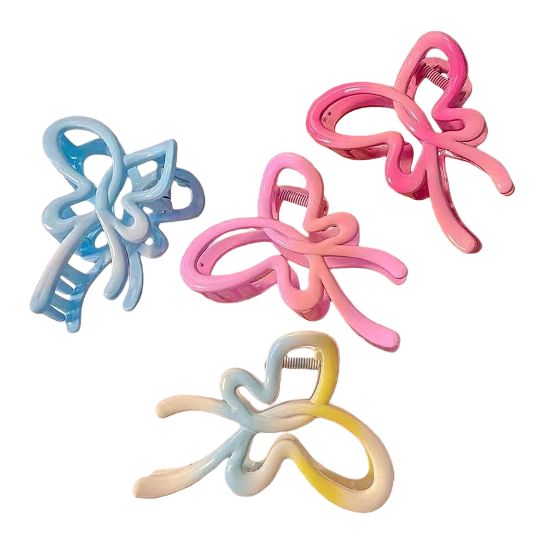 Colorful butterfly-shaped pearl grab clip hair clip accessory fashionable hair clip Item Picture