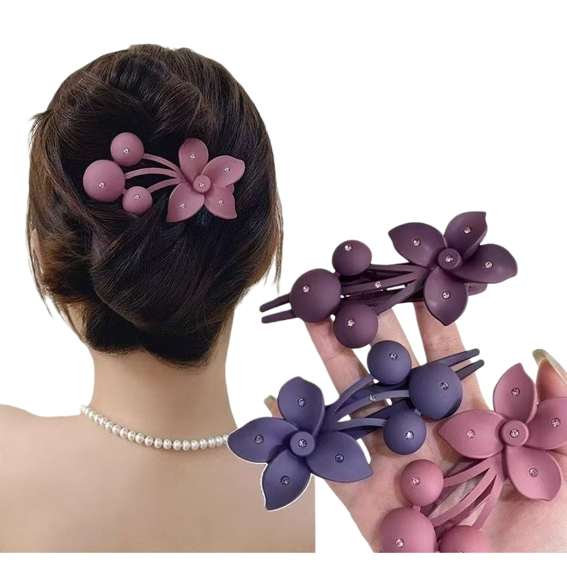 Korean high-end purple flower hairpin, shark clip, acrylic acetate gripper, Korean style Item Picture