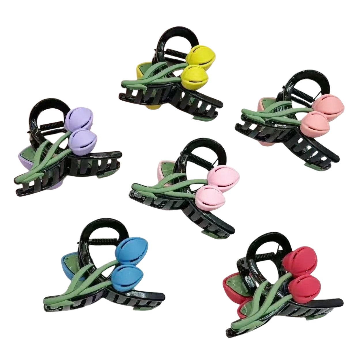 Colorful tulip-shaped pearl clip hairpin accessory clip hairpin Item Picture