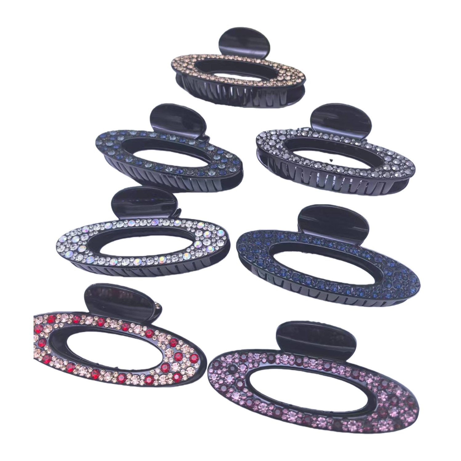Black diamond-encrusted pearl grab clip hair clip accessory, fashionable and versatile ladies' hair clip Item Picture