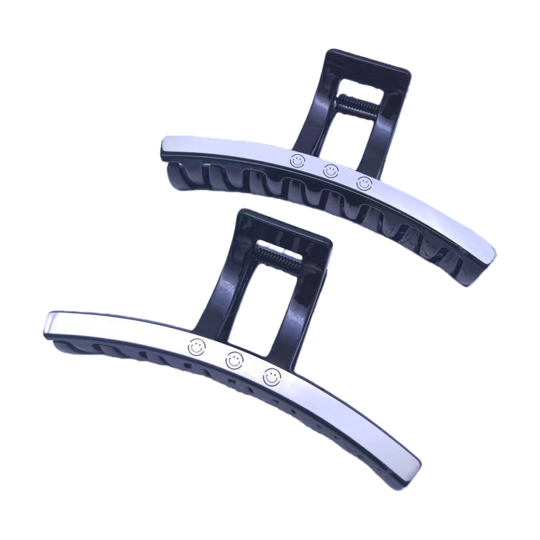 اللؤلؤ الأسود مع وجه مبتسم فضي زينة الشعر Item Picture