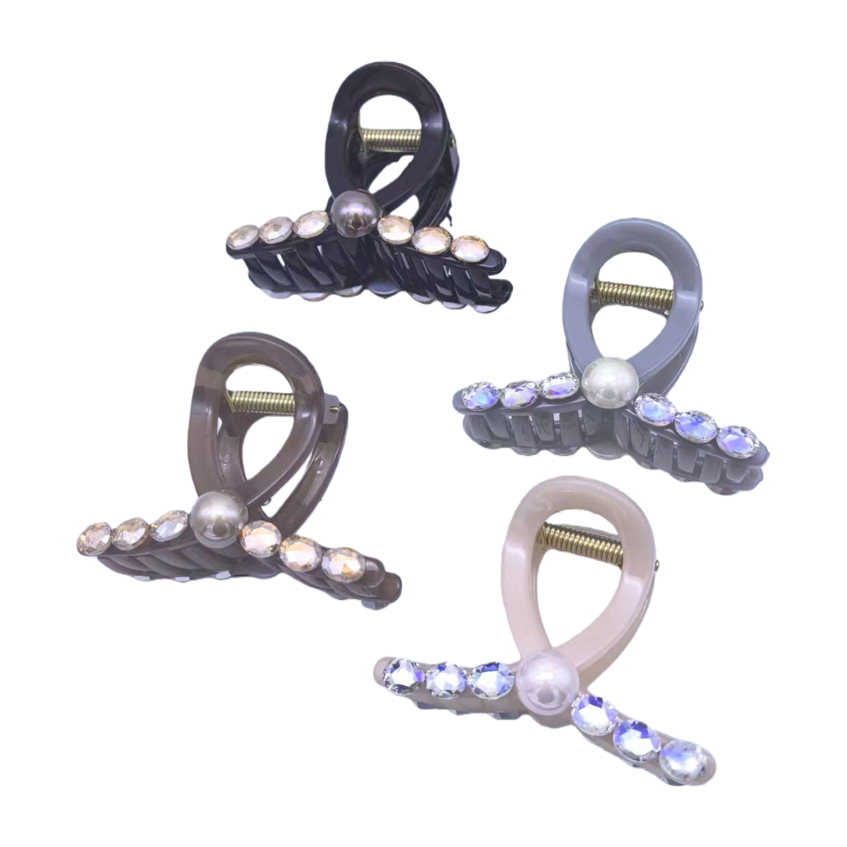 Pearl-inlaid colorful crystal grab hair accessory is versatile for daily gatherings Item Picture