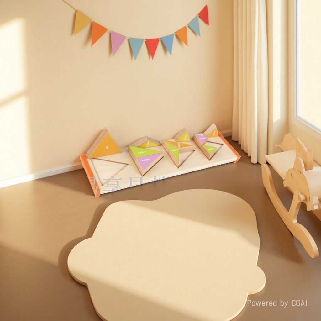 Colorful triangular bean-making puzzle toy DIY house Trendy toy bean-making board details Picture