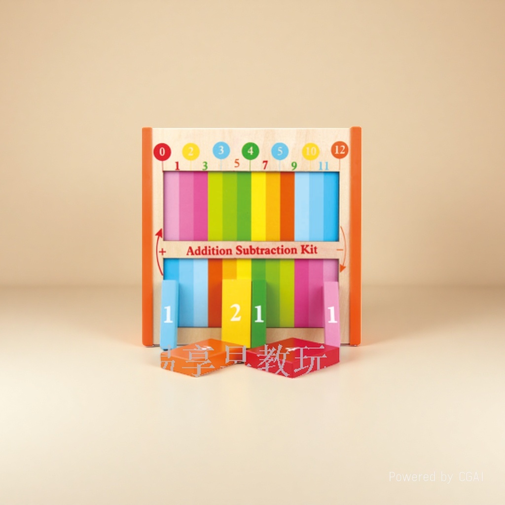 HelloKitty colorful wooden addition and subtraction teaching AIDS DIY house alloy car model Specification image