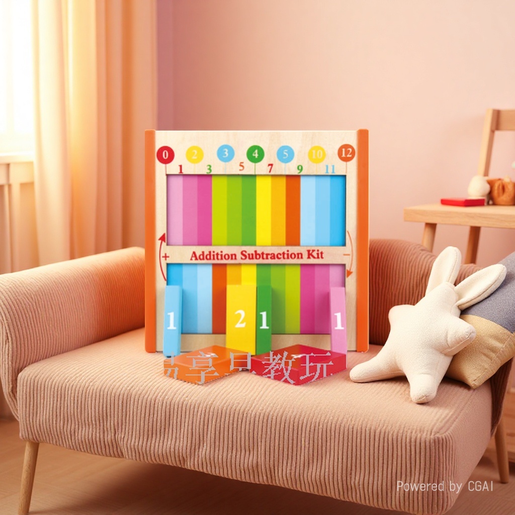 HelloKitty colorful wooden addition and subtraction teaching AIDS DIY house alloy car model details Picture