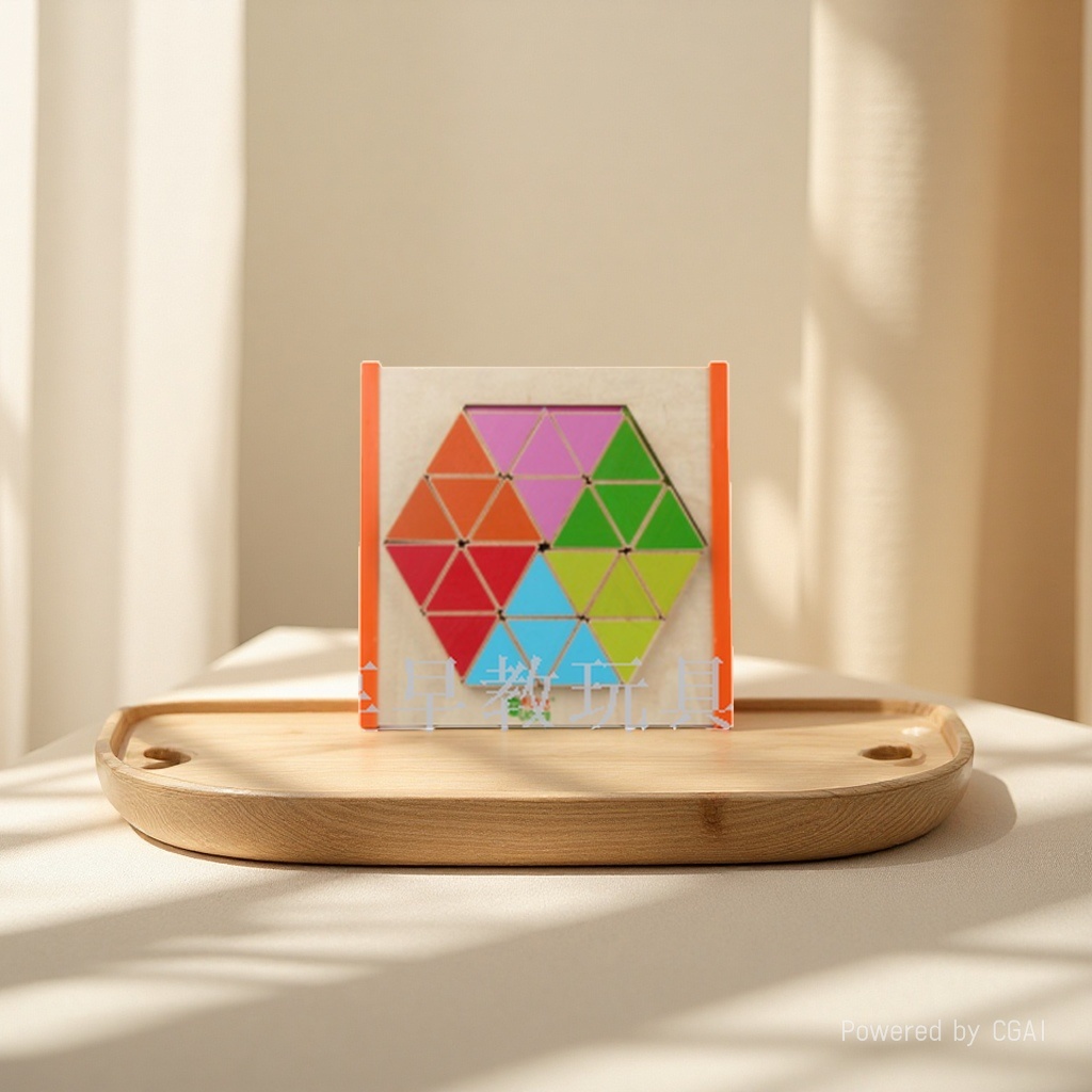Colorful triangular bean puzzle board DIY house Trendy toy puzzle board