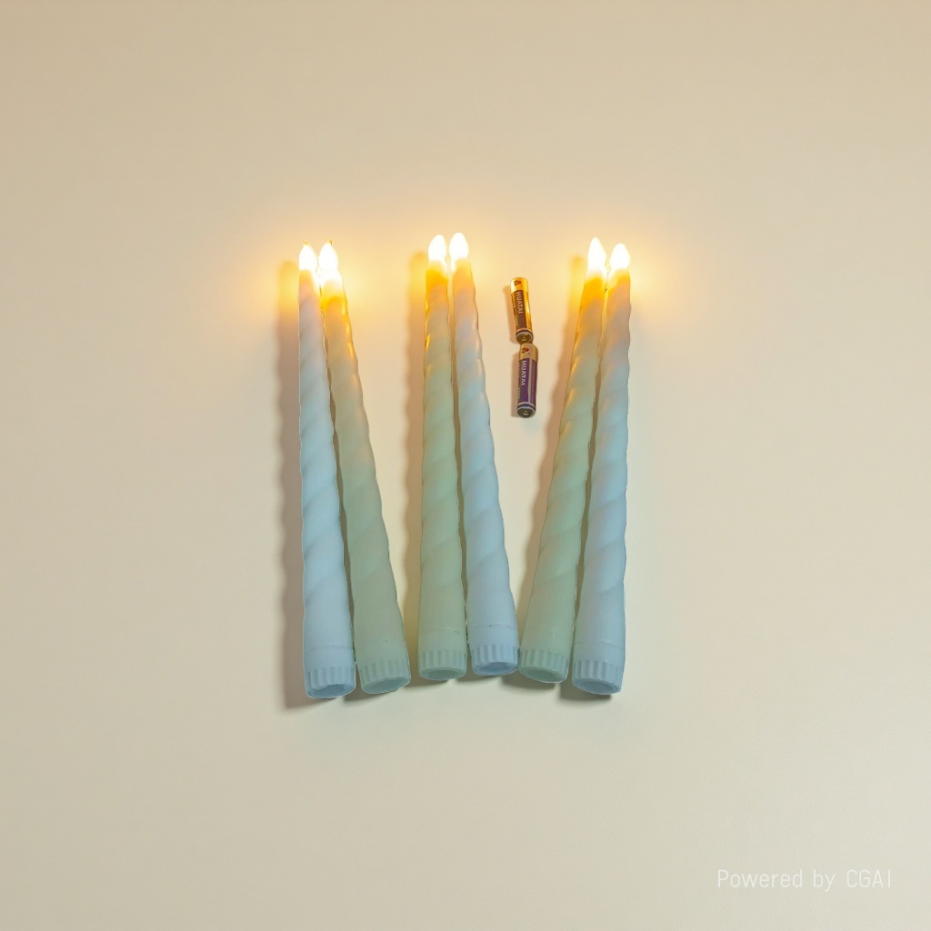LED装饰灯 白色螺旋电子蜡烛 电竞氛围磁吸灯箱 莲花假花灯