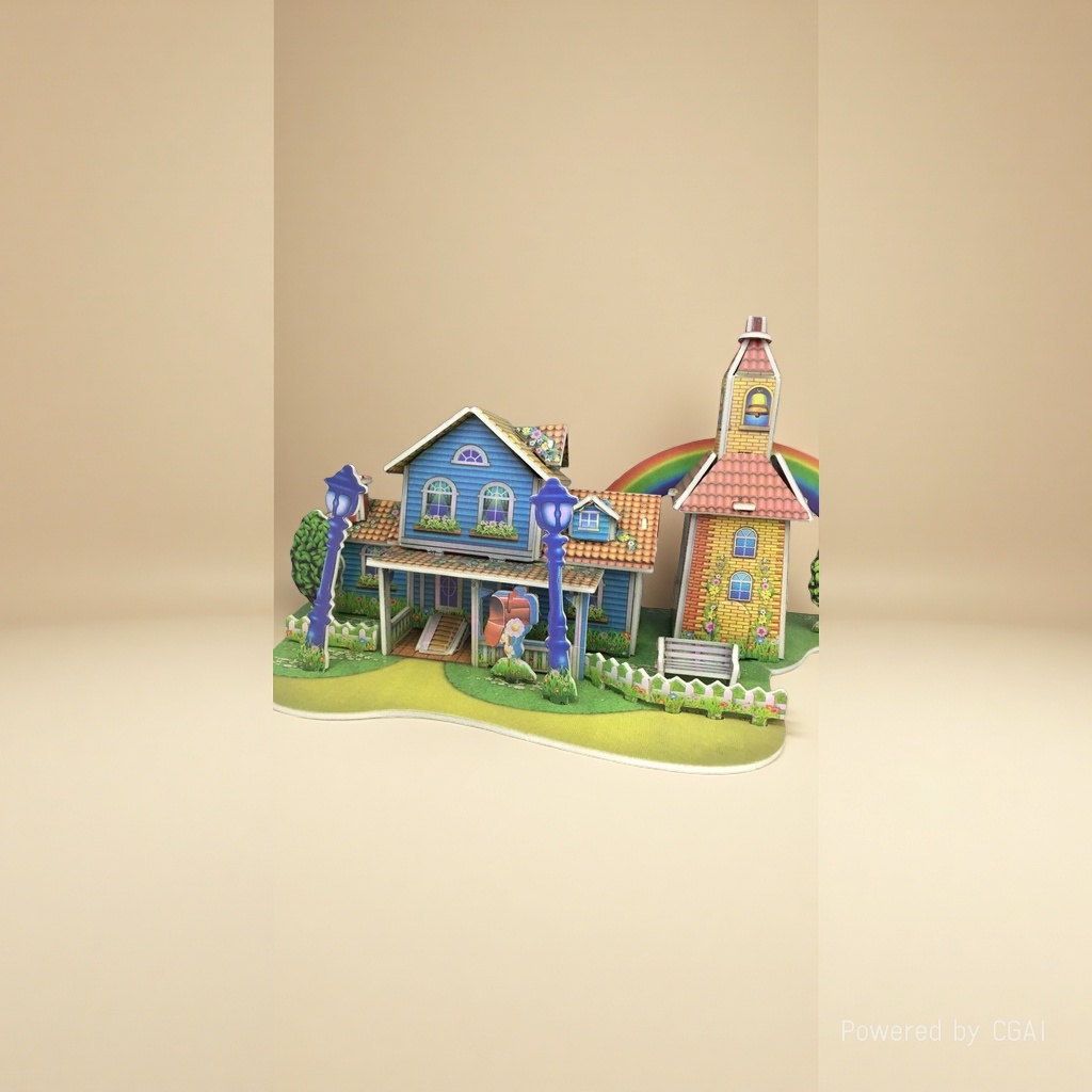 超级世界彩色立体拼图房屋场景多米诺玩具乐高1:8玩具车 Specification image