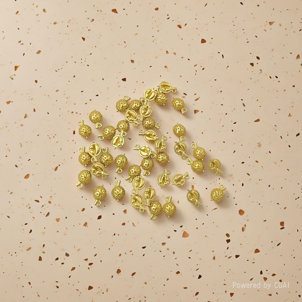 Golden durian-shaped pendant bracelet for women, irregular accessory