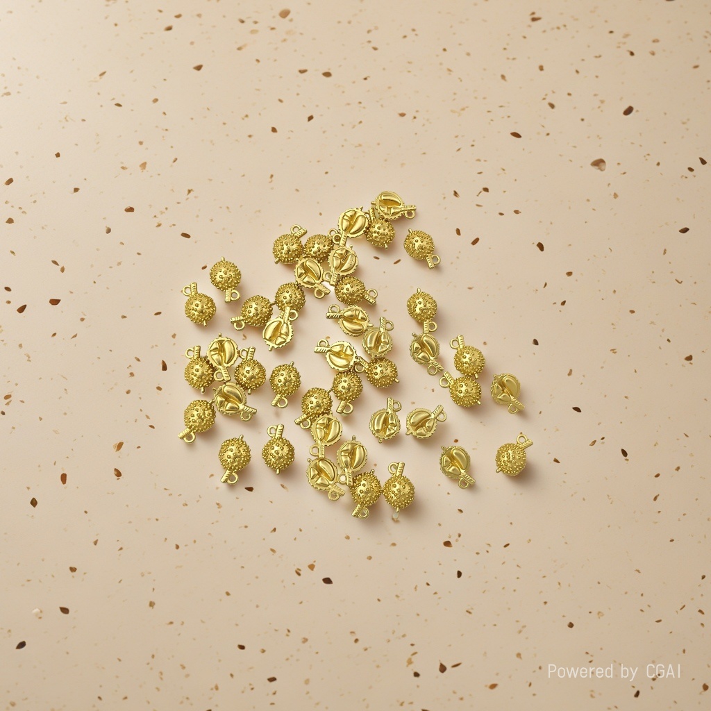 Golden durian-shaped pendant bracelet for women, irregular accessory Specification image