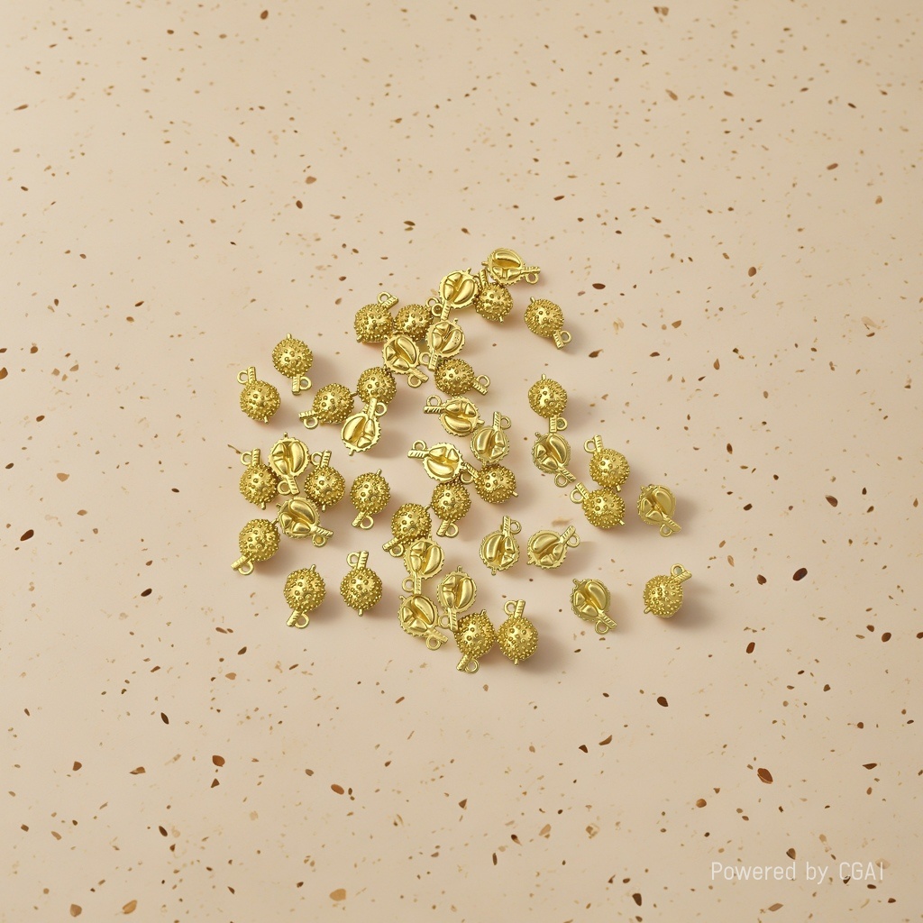 Golden durian-shaped pendant bracelet for women, irregular accessory details Picture