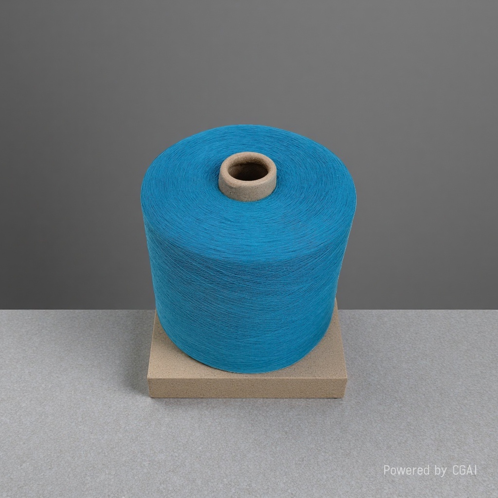 Blue yarn rolls, other yarns, cotton blends, hand-woven woolen yarn, woven filament details Picture