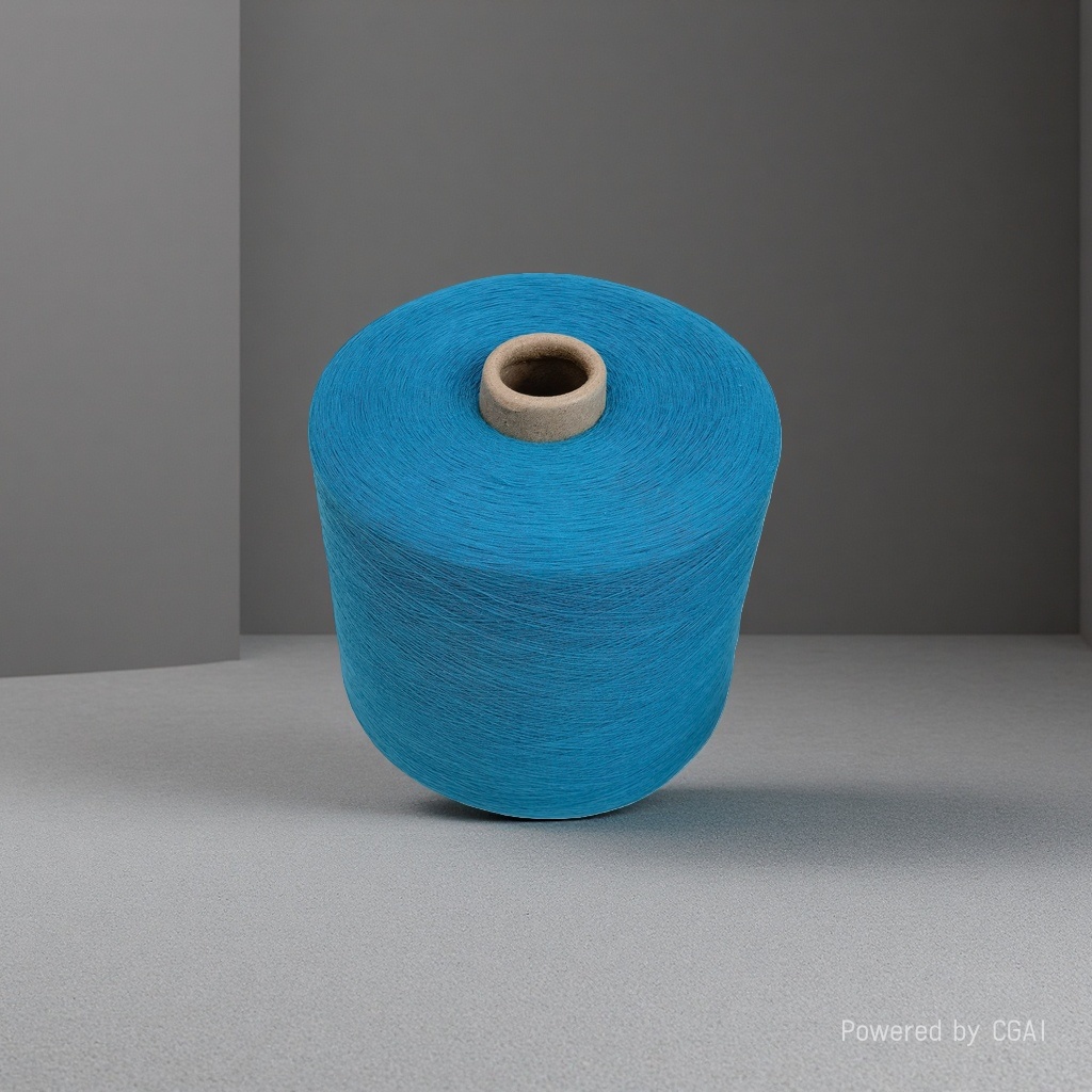 Blue yarn rolls, other yarns, cotton blends, hand-woven woolen yarn, woven filament