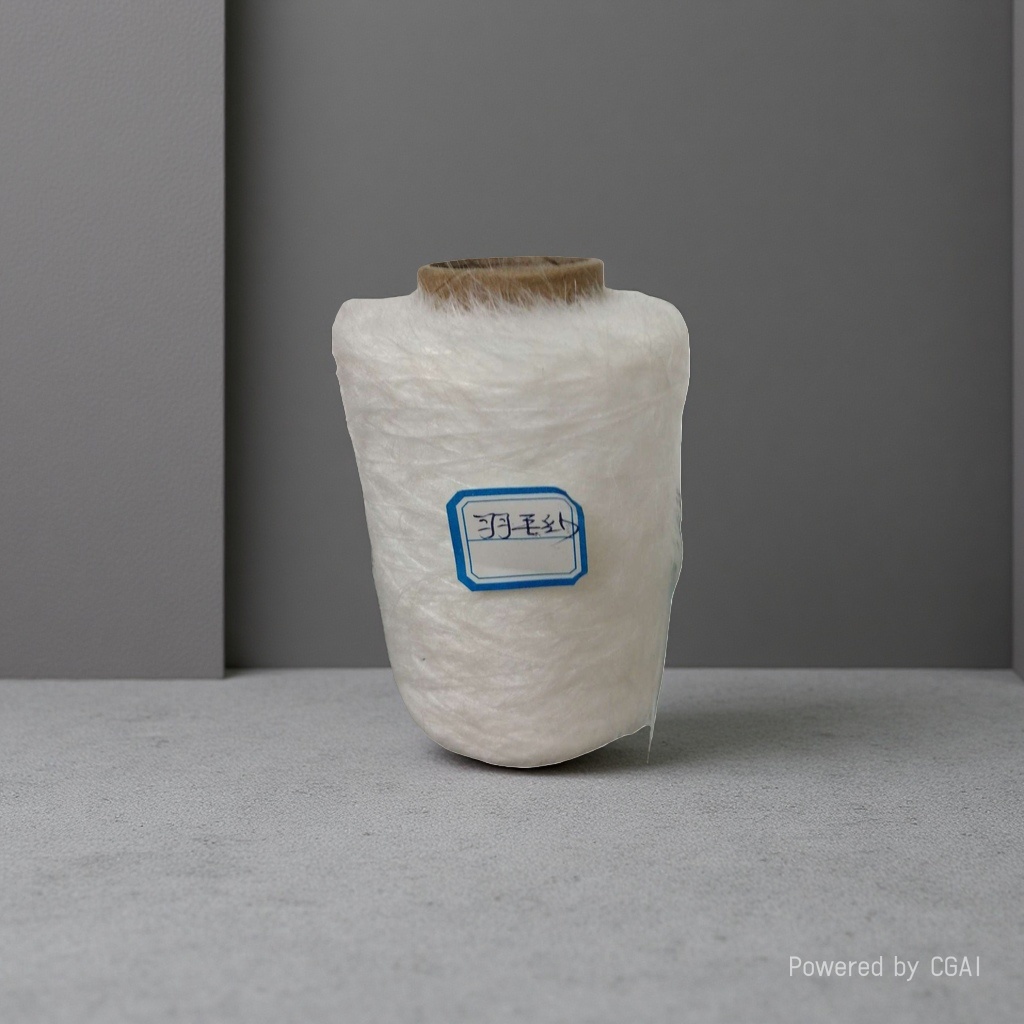 Wholesale of white feathered woolen yarn rolls for hand-woven shawls