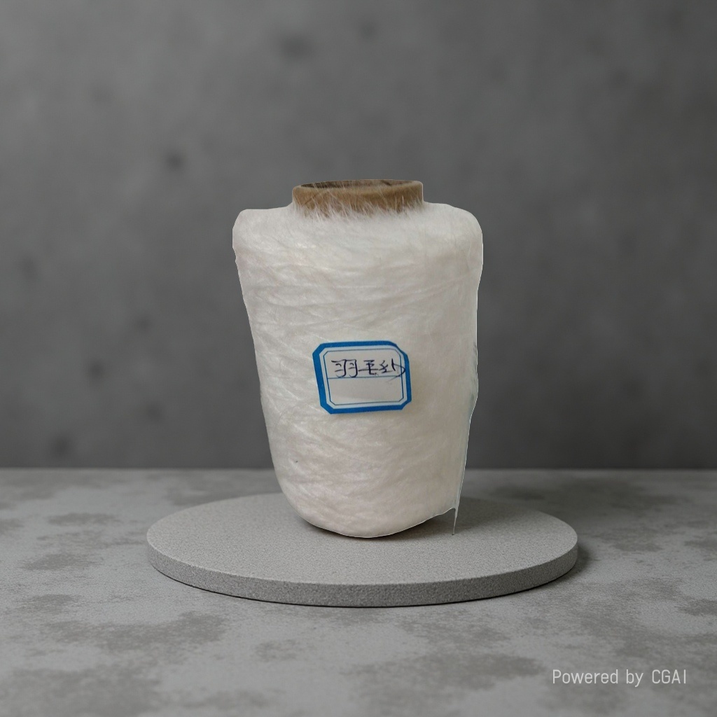 Wholesale of white feathered woolen yarn rolls for hand-woven shawls Specification image