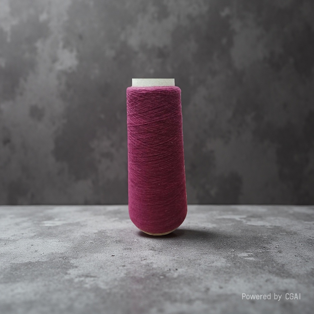 The purple-red yarn is used to roll other yarns and wool for hand crochet