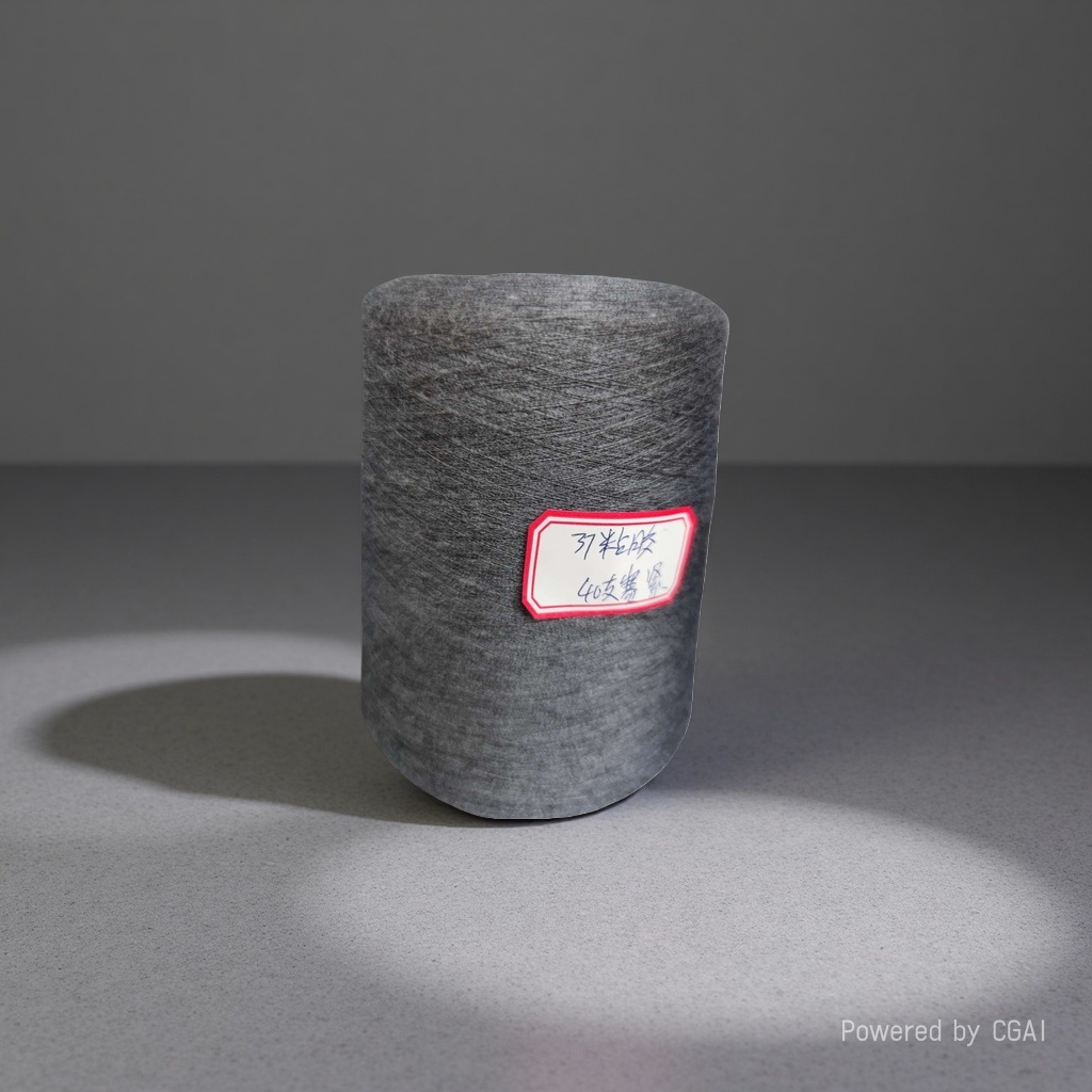 200-meter grey pure cotton yarn tube for household hand-woven knitted woolen yarn details Picture