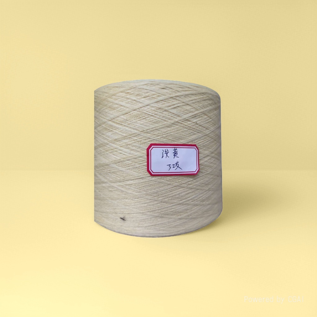 Wholesale of light yellow yarn rolls for hand-woven shawls, special wool yarn for weaving details Picture