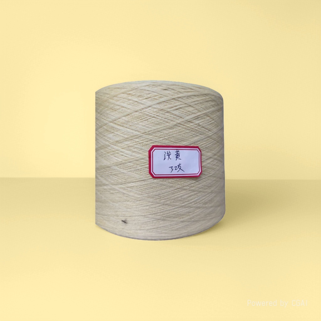 Wholesale of light yellow yarn rolls for hand-woven shawls, special wool yarn for weaving