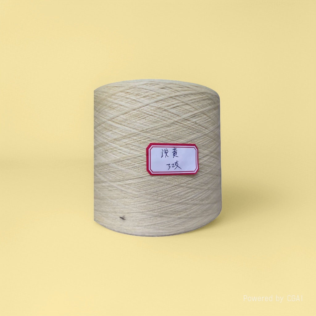 Wholesale of light yellow yarn rolls for hand-woven shawls, special wool yarn for weaving Specification image