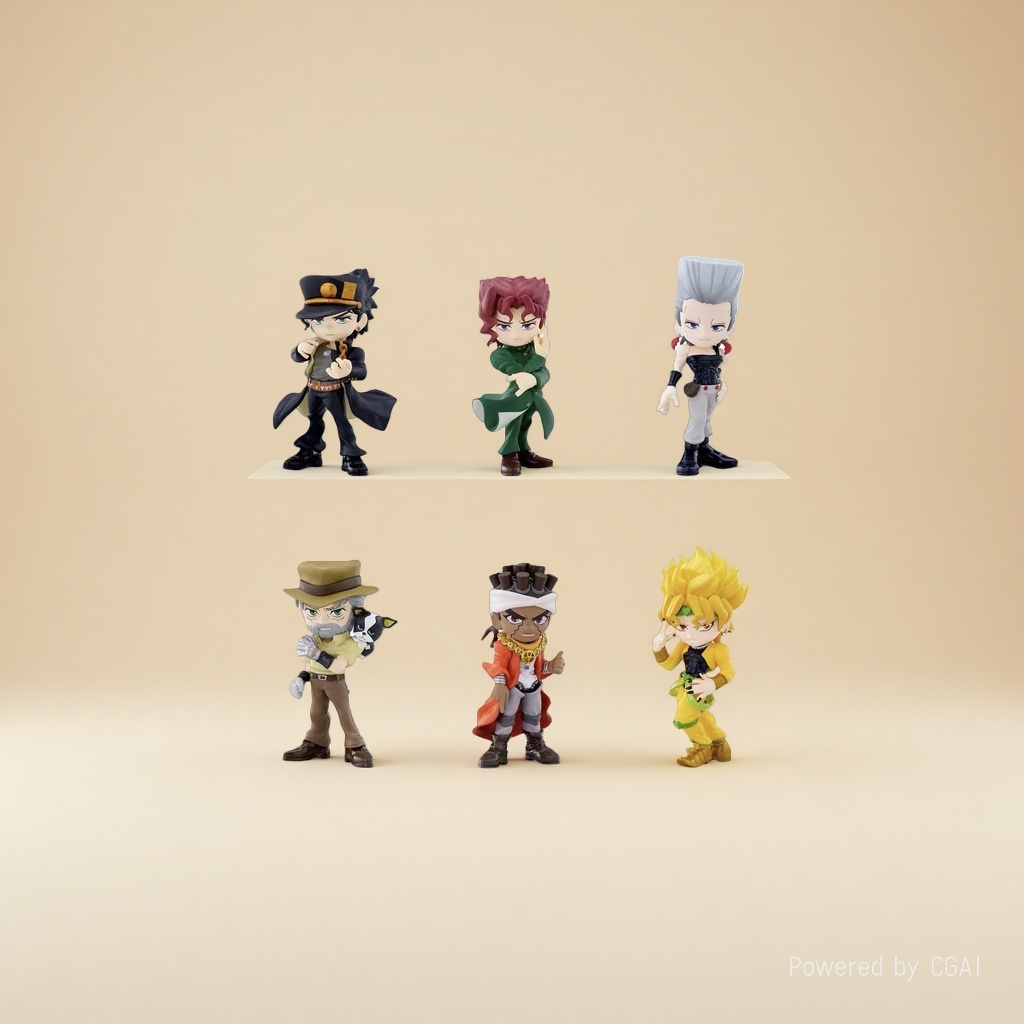 JOJO奇妙冒险Q版手办六款空条承太郎花京院典明波尔纳雷夫乔瑟夫伊吉阿维多尔DIO星星人奥特曼圆卡海贼王人仔